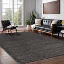 Area Rug 3x5 Dark Gray Washable Indoor Rug Solid Non Slip Easy to Clean Non Shedding Indoor for Living Room Bedroom Kitchen Dining Room or Hallway (3 X 5 Dark Gray)
