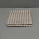 Vangao Kitchen Valance Linen Stripe Short Farmhouse Country Rustic Tickingstripe Light Filtering Rod Pocket Window Topper Treatments 16 Inch 1 Panel Grey on Beige