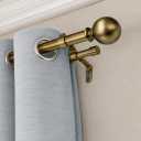 Brass Double Curtain Rods, Heavy Duty Decorative Drapery Rod 36-72 Inches, Telescoping Drapery Rod with Twisted Cage Finials