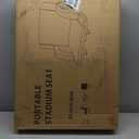 HOPERAN Stadium Seats for Bleachers with Back Support, Half-fold Portable Bleacher Chairs with Back and Cushion, 600D Waterproof Reclining Extra Wide Bleacher Seat for Outdoor Sports (25", Black 2pcs)