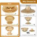 Gold Flower Vases for Centerpieces: Vintage Compote Bowl Vase for Wedding 4 Inch Small Pedestal Vase for Party Gold Centerpieces for Table Metal Urn for Event Home Decor Set of 2