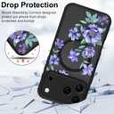 Magnetic Case for iPhone 17 Pro Max, Cute Purple Floral Flower Aesthetic Design [Compatible with Magsafe] Soft TPU and Hard PC Anti-Scratch Shockproof Protective Case for Men Women