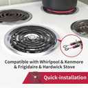 MP22YA Electric Stove Burner Element Replacement Set & W10290350 W10290353 4 Pack Silver Drip Pans - Perfectly Fit Whirlpool Electric Range Stove Top