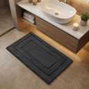 GRANNY SAYS Bathroom Rug Mat, Bath Mats for Bathroom Non-Slip, 24" x 36", Super Soft and Water Absorbent, Microfiber Bath Rugs, Machine Wash Dry, Large Bath Rugs for Floor, Charcoal Gray