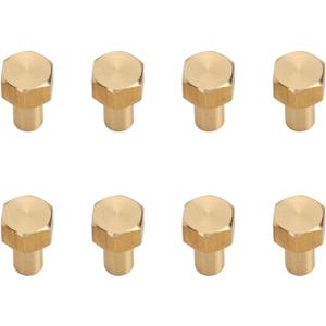 1/24 RC Hex Nut, Pack of 8 Gold Brass Wheel Nuts 1/24 RC Hex Nuts Set Wear RC Wheel Lock Nut Spare Parts RC Accessories Replacement Fit for SCX24 RC Model Car (8mm)