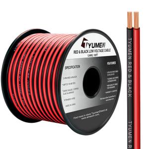 100FT 12/2 Gauge 2pin 2 Color Red Black Cable Hookup Electrical Wire LED Strips Extension Wire 12V/24V DC Cable, 12AWG Flexible Wire Extension Cord for LED Ribbon Lamp Tape Lighting
