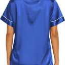 Ekouaer Silk Pajamas for Women Short Sleeve Sleepwear Soft Button Down Loungewear 2 Piece Satin Pjs Shorts Set (M)