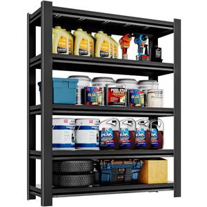 72 Inch H Garage Shelving 5 Tier Heavy Duty Metal Storage Shelves Loads 2000 LBS,Adjustable Garage Storage Shelves Storage Rack Shelf for Garage, Warehouse, Pantry, Basement 72" Hx40''Wx18''D