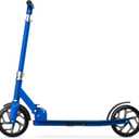 Jetson Jupiter Jumbo 2-Wheel Kick Scooter, Sturdy Wide Deck, Height Adjustable Handlebar, Rear Brake, Easy-Folding Mechanism, 8 inch wheels (Hex Blue)