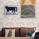 Heroad Peel and Stick Wallpaper White and Orange Brown Contact Paper Geometric Removable Wall Paper for Nursery Room Bedroom Bathroom Cabinets Vinyl Roll Self-Adhesive Waterproof 16.1" x 393"