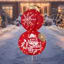 31.5 Inch Giant Outdoor Christmas Ball Ornaments with Pop-up Stacked LED Light Large Christmas Lawn Ornaments Xmas Yard Decoration Oversized Holiday Patio Light up Porch Garden Decoration