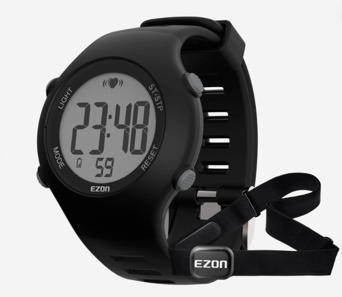 EZON T037 Digital Sports Watch + Heart Rate Monitor Kit, 5ATM Water Resistant