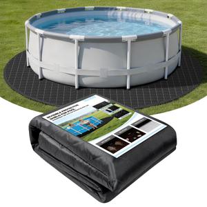 LXKCKJ 12FT Round Pool Pads for Above Ground Pool, Protects Pool Liner, Heavy Duty Puncture Resistant Fabric Pool Mats for Pool Bottom - Prevents Punctures - Weed Barrier - Extends Liner Life