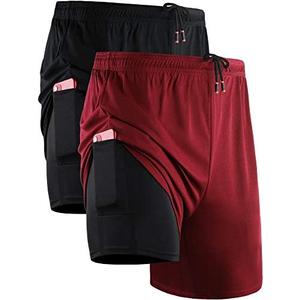 NELEUS Men's 2 in 1 Running Shorts with Liner,Dry Fit Workout Shorts with Pockets, M