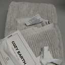 Cozy Earth Ribbed Hand Towel Set - 60% Cotton 40% Viscose from Bamboo Hand Towels - Soft & Absorbent Textured Ribbed Pattern - 2 Pack Light Grey