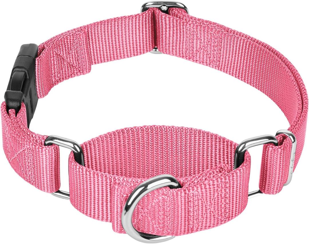 Martingale Collar for Dogs with Quick Release Buckle, Heavy-Duty Solid Color Nylon Training Collars - Adjustable No-Slip Design for Medium & Large Dog