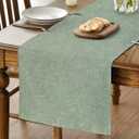 Artoid Mode Sage Green Table Runner, Seasonal Spring Summer Washable Kitchen Dining Table Decoration for Home Party Decor 13x108 Inch