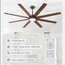 Fanbulous 74 Inch Ceiling Fans with Lights and Remote, Walnut Indoor/Outdoor Ceiling Fan with Quiet Reversible DC Motor, 6 Speeds, 3CCT, 8 Blades Large Ceiling Fan for Living Room Bedroom Patio