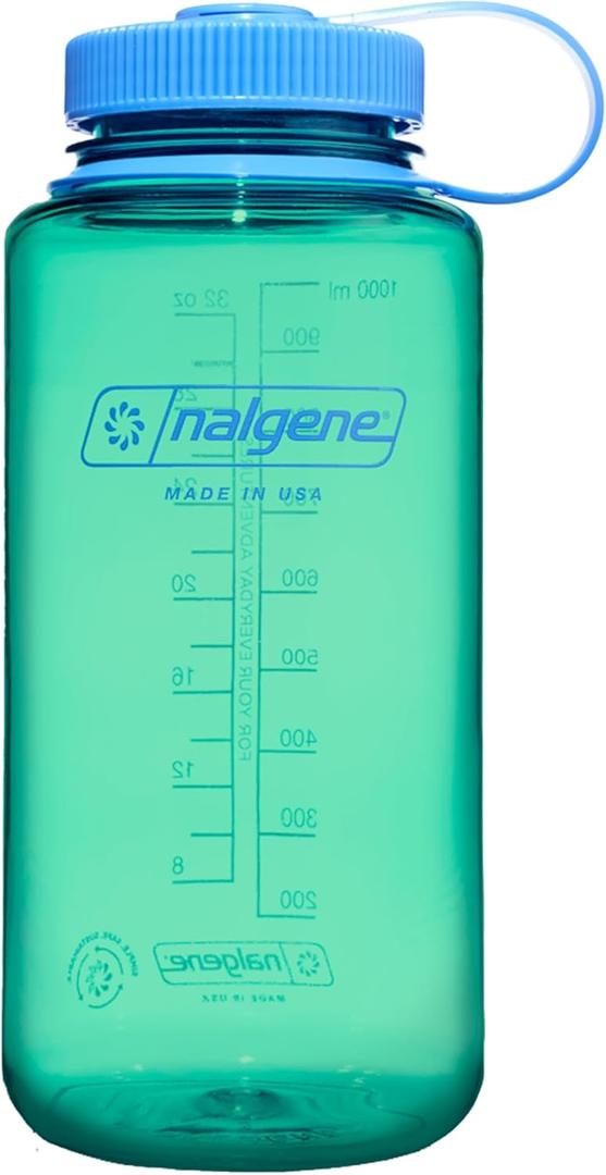 Nalgene 32 oz Wide Mouth Water Bottle | BPA-Free, Durable & Leak Proof, Lightweight Bottle for Hiking & Gym, Work & Travel (Pastel Green)