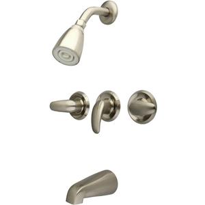 Kingston Brass KB6238LL Legacy Tub and Shower Faucet, Brushed Nickel,5-Inch Spout Reach