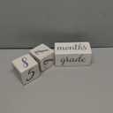 Premium Solid Wood Baby Milestone Age Blocks + Gift Box | Soft White Stained Natural Pine | Weeks Months Years Grade Newborn Photo Props | Perfect Pregnancy Gift and Keepsake, Month Photos
