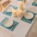 Home Brilliant Teal Placemats Set of 2 Heat Resistant Dining Table Place Mats for Kitchen Table Washable Cloth Placemat, 13 x 19 inches, Peacock