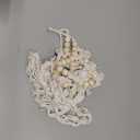 Mkono Macrame Hanging Photo Display Wall Decor with String Lights, Boho Wooden Beads Garland Collage Picture Card Frame Holder with 30 Clips for Bedroom Living Room Dorm, Teen Girls Christmas Gifts (Medium, Ivory)