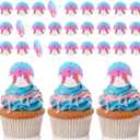 Kenning 48pcs Resin Baseball Drip Ice Cream Cupcake Ring Toppers Baseball Sport Cupcake Topper Rings for Sports Ball Theme Baby Shower Birthday Party Cake Decoration Supplies