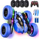 Wedopro RC Car for Boy Ages 6-12: 2 Batteries 360 Stunt Rotating 4WD Remote Control Toy with Headlights, Indoor Outdoor Birthday Gifts for Kids 6 7 8 9 10 11 12, Blue