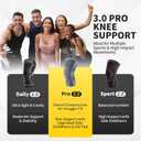 CAMBIVO 2 Pack Knee Brace for Men and Women, Knee Sleeves with Patella Gel Pad and Side Stabilizers, Knee Compression Sleeves for Knee Pain Relief, Running, Workout-Elite Motion Series (Gray, Medium)