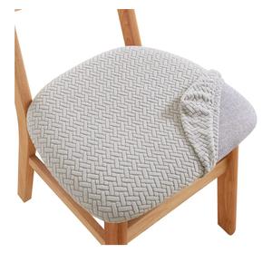 CRFATOP Jacquard Dining Chair Seat Covers Set of 4, Stretch Dining Room Cushion Slipcovers Non-Slip Soft Seat Cover for Dining Chairs Washable Parson Kitchen Chair Protectors,L,Light Grey