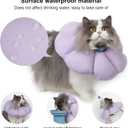 Cat Cone Collar,Cute Waterproof Cat Recovery Collar,Anti-Bite Lick Wound Healing Safety Elizabethan e Collar for Cats,Purple Flower All-Season Style (Purple)