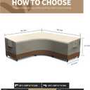 Rosefray 600D Outdoor V-Shaped Sectional Cover,Heavy Duty Anti UV Patio Sectional Sofa Cover with Air Vent, Waterproof Furniture Covers for Deck, Lawn,Backyard 90"x90" Khaki Brown