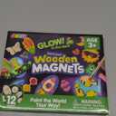 JOYIN 12 Glow in The Dark Wooden Magnets for Kids, Paint Your Own Arts and Crafts Painting Kit, Halloween Crafts Birthday Parties and Family Crafts Gift, Party Favors for Boys Girls Ages 3+