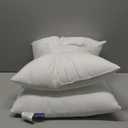 JA COMFORTS 2626 Premium Goose Down Feather Throw Pillow Inserts(Set of 2)-5% Down Filling,High Filling Weight,250 TC Cotton Cover, Square, White