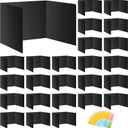 Black 24-Pack Desk Dividers for Students, Waterproof Durable Plastic Study Carrel Dividers, Easy to Clean, Privacy Classroom Shield Folder Boards for Student Desk