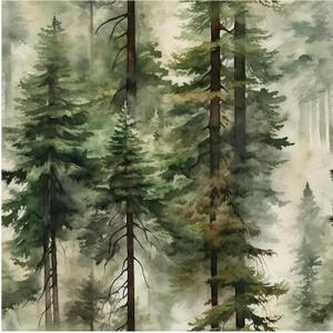 HAOKHOME Forest Peel and Stick Wallpaper Tree Wall Paper Wood Removable for Bedroom Green Contact Paper 17.3in x 9.8ft