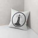 Nautical Lighthouse Throw Pillow Covers Decor Gifts for Coastal Lovers, Navy Rope Icon Decorative Decor Pillows Covers for Couch Sofa Bedroom, Minimal 18x18 Pillow Cover Cases