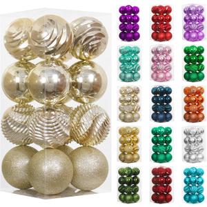 XmasExp Christmas Ball Ornaments (3.15", Champagne Gold) 16ct Christmas Ball Ornaments Shatterproof Xmas Tree Hanging Balls Decorations Perfect for Holiday Wedding Christmas Decor