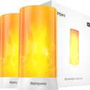 Hompavo Upgraded LED Flame Lights, 4-Mode Rechargeable Battery Operated Flameless Candles, Waterproof Pillar Flickering Lanterns for Living Room Bathroom Patio Wedding Party Christmas Home Decor (Button Control-2 Pcs)