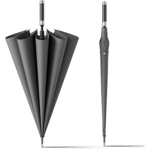 HOUSTIN Extra Large Windproof Golf Umbrella - Automatic Open, Waterproof Travel Umbrella for Adults - Durable & Stylish Design for Superior Rain Protection