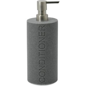 Resin Neutral Gray Sandstone Conditioner Engraved Bottle Refillable Pump Dispenser, Durable Waterproof Resin Construction for Bath, Shower - Gray Sandstone Satin Nickel Pump