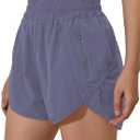 BMJL Women's Running Shorts Elastic High Waisted with Pockets, 2.5" Sporty Workout Quick Dry Athletic Shorts (Bluegrey, Small)