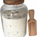 66 oz Bath Salts Glass Jar with Wooden Lid and Scoop,Bathroom Decor Container,Airtight Storage Bathtub Accessories for Women