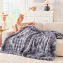BENVWE Fluffy Faux Fur Throw Blanket for Couch - Soft, Plush, Thick, Cozy, Fuzzy Luxury Minky Bubble Blanket for Home Living Room Decor, Gifts for Women, Tie-dye Light Grey, 63" x 80", 1100GSM