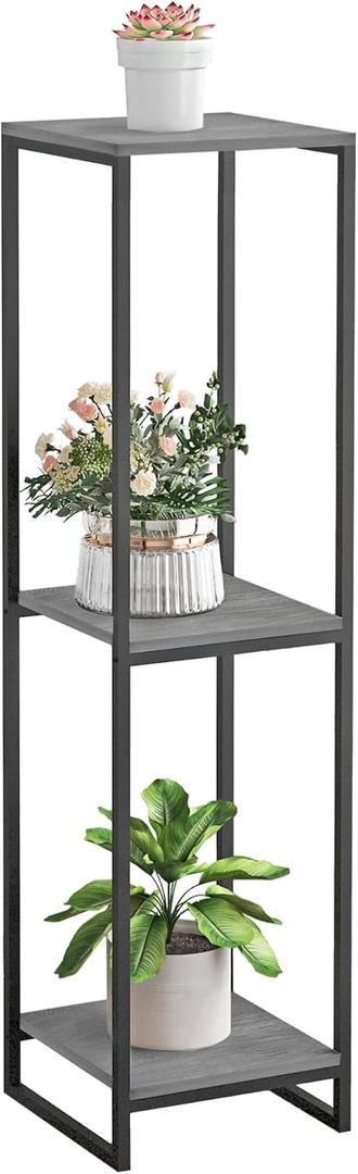 JEPRECO 46" Tall Plant Stand Indoor, 3Tier Modern Plant Shelf, Corner Flower Pot Holder Organizer for Living Room Balcony Patio Garden (Rustic Brown)