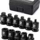 MIXPOWER 11 Pieces 3/8-inch Drive Pipe Plug Socket Set, SAE, CR-MO, Tapered Male Square Drive, Chamfered Female Square Drive
