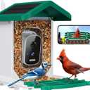 Smart Bird Feeder with Camera, AI Bird Species Identification Solar Powered Panel, 2.5k HD Video Bird House with Camera for Outside Garden, Ideal Gifts for Lover,Green
