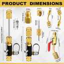 Tujoe R410a Valve Core Remover Tool HVAC Air Conditioning Refrigerant Angled Compact Ball Valve Compatible with Sae 1/4 and 5/16 Port R410 R32 Brass Adapter 20 Cores 10 Brass Nut 270 Sealing Washer
