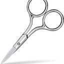 2 x Eyebrow Scissors, Small Scissor for Mustache, Beard, Eyelashes, Cuticle - High Carbon Stainless Steel Fine Straight Tip Nose Hair Scissors
